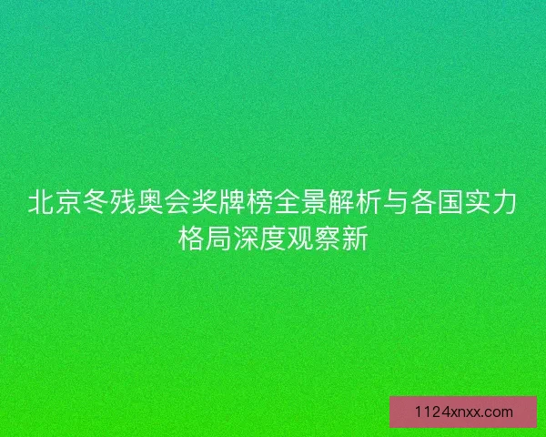 北京冬残奥会奖牌榜全景解析与各国实力格局深度观察新
